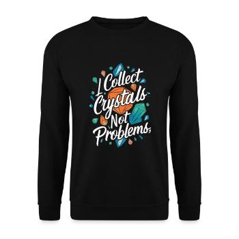 Crystal Healing Crytal Crystals and Stones - Unisex Sweatshirt - black - Front - Alina (178cm) & Michal (187cm)
