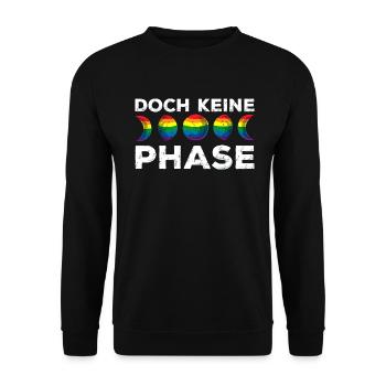 Mondphase Regenbogenflagge Pride Month Geschenk - Unisex Pullover - Schwarz - Vorne - Alina (178cm) & Michal (187cm)