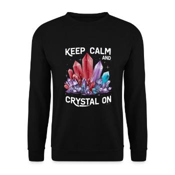 Crystal Healing Crytal Crystals and Stones - Unisex Sweatshirt - black - Front - Alina (178cm) & Michal (187cm)