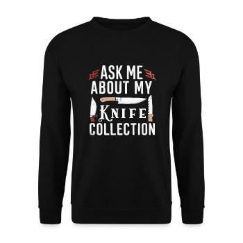 Knife Collector Knife Collection Hunting Fishing - Unisex Pullover - Schwarz - Vorne - Alina (178cm) & Michal (187cm)