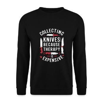 Knife Collector Knife Collection Hunting Fishing - Unisex Pullover - Schwarz - Vorne - Alina (178cm) & Michal (187cm)