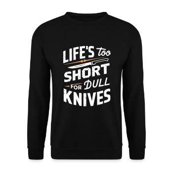 Knife Collector Knife Collection Hunting Fishing - Unisex Pullover - Schwarz - Vorne - Alina (178cm) & Michal (187cm)