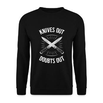 Knife Collector Knife Collection Hunting Fishing - Unisex Pullover - Schwarz - Vorne - Alina (178cm) & Michal (187cm)