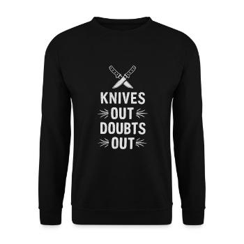 Knife Collector Knife Collection Hunting Fishing - Unisex Pullover - Schwarz - Vorne - Alina (178cm) & Michal (187cm)