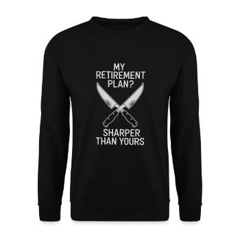 Knife Collector Knife Collection Hunting Fishing - Unisex Pullover - Schwarz - Vorne - Alina (178cm) & Michal (187cm)