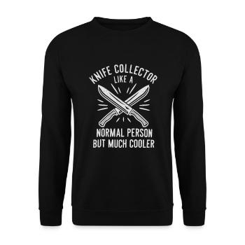Knife Collector Knife Collection Hunting Fishing - Unisex Pullover - Schwarz - Vorne - Alina (178cm) & Michal (187cm)