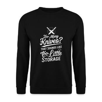 Knife Collector Knife Collection Hunting Fishing - Unisex Pullover - Schwarz - Vorne - Alina (178cm) & Michal (187cm)