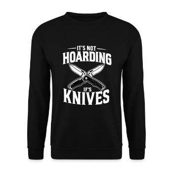 Knife Collector Knife Collection Hunting Fishing - Unisex Pullover - Schwarz - Vorne - Alina (178cm) & Michal (187cm)