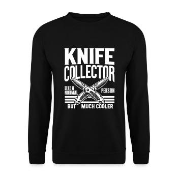 Knife Collector Knife Collection Hunting Fishing - Unisex Pullover - Schwarz - Vorne - Alina (178cm) & Michal (187cm)