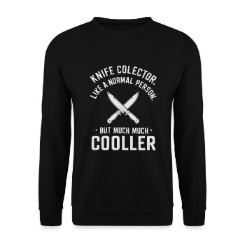 Knife Collector Knife Collection Hunting Fishing - Unisex Pullover - Schwarz - Vorne - Alina (178cm) & Michal (187cm)