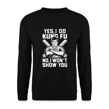Kung Fu Chinese Kung Fu Asian Kung Fu - Unisex Sweatshirt - black - Front - Alina (178cm) & Michal (187cm)