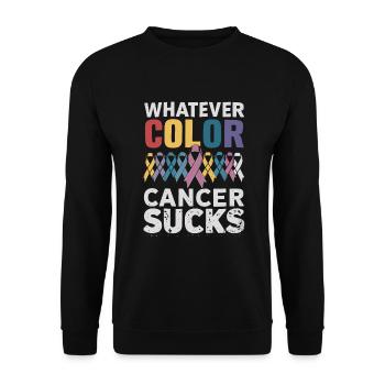 Cancer Sucks Cancer Awareness Cancer Warrior - Unisex Sweatshirt - black - Front - Alina (178cm) & Michal (187cm)