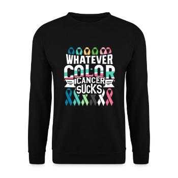 Cancer Sucks Cancer Awareness Cancer Warrior - Unisex Sweatshirt - black - Front - Alina (178cm) & Michal (187cm)