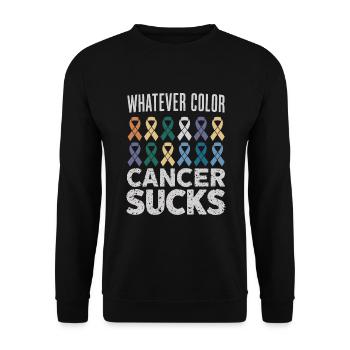 Cancer Sucks Cancer Awareness Cancer Warrior - Unisex Sweatshirt - black - Front - Alina (178cm) & Michal (187cm)
