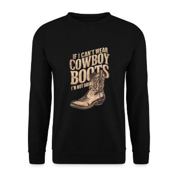 Cowboy Barn Bull Rider Rodeo Country Western - Unisex Pullover - Schwarz - Vorne - Alina (178cm) & Michal (187cm)
