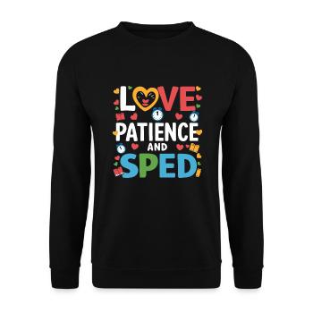 Sonderpädagogik-lehrer "sped Teacher Inclusion" - Unisex Sweatshirt - black - Front - Alina (178cm) & Michal (187cm)