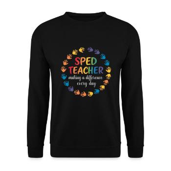 Sonderpädagogik-lehrer "sped Teacher Inclusion" - Unisex Sweatshirt - black - Front - Alina (178cm) & Michal (187cm)