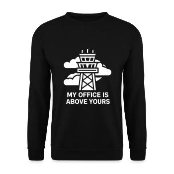 Contrôleur de la circulation aérienne Aircraft Flight Service - Sweat-shirt Unisexe - noir - Devant - Alina (178cm) & Michal (187cm)