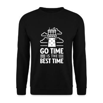 Air Traffic Controller Aircraft Flight Service - Unisex Sweatshirt - black - Front - Alina (178cm) & Michal (187cm)