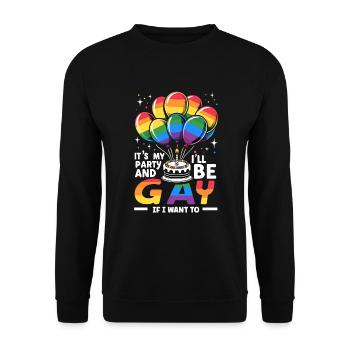 Birthgay Gay Pride Flag Mois de la fierté Egalité des droits - Sweat-shirt Unisexe - noir - Devant - Alina (178cm) & Michal (187cm)
