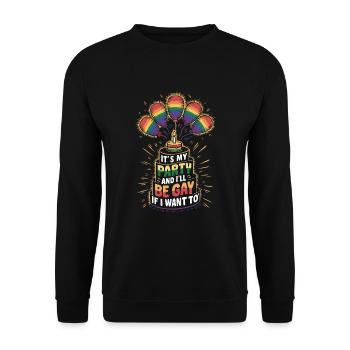Birthgay Gay Pride Flag Mois de la fierté Egalité des droits - Sweat-shirt Unisexe - noir - Devant - Alina (178cm) & Michal (187cm)