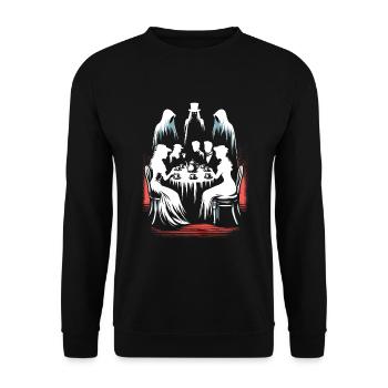 Horror Movie Marathon Survivor Scary Movies True - Unisex Pullover - Schwarz - Vorne - Alina (178cm) & Michal (187cm)