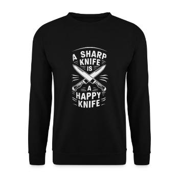 Knife Collector Knife Collection Hunting Fishing - Unisex Pullover - Schwarz - Vorne - Alina (178cm) & Michal (187cm)