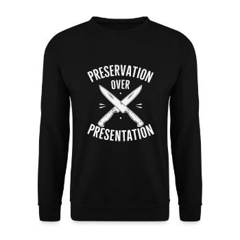 Knife Collector Knife Collection Hunting Fishing - Unisex Pullover - Schwarz - Vorne - Alina (178cm) & Michal (187cm)