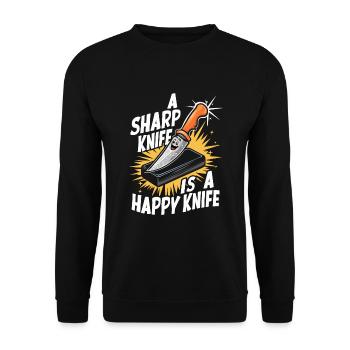 Knife Collector Knife Collection Hunting Fishing - Unisex Pullover - Schwarz - Vorne - Alina (178cm) & Michal (187cm)