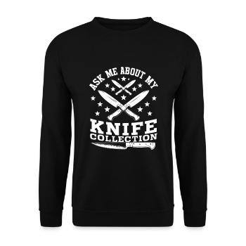Knife Collector Knife Collection Hunting Fishing - Unisex Pullover - Schwarz - Vorne - Alina (178cm) & Michal (187cm)