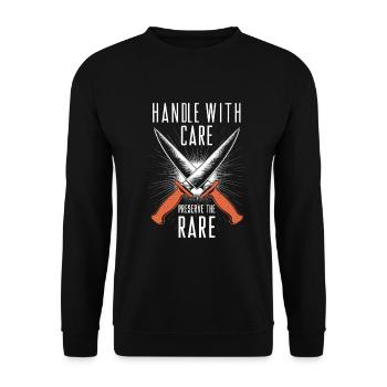 Knife Collector Knife Collection Hunting Fishing - Unisex Pullover - Schwarz - Vorne - Alina (178cm) & Michal (187cm)