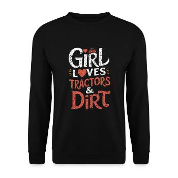 Tracteur tirant Tracteur Tracteur Tracteur Ferme Électrique - Sweat-shirt Unisexe - noir - Devant - Alina (178cm) & Michal (187cm)