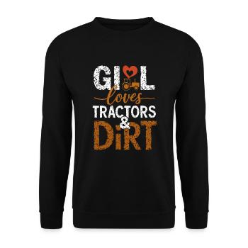 Tracteur tirant Tracteur Tracteur Tracteur Ferme Électrique - Sweat-shirt Unisexe - noir - Devant - Alina (178cm) & Michal (187cm)