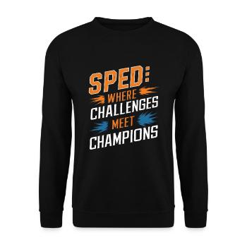 Sonderpädagogik-lehrer „sped Teacher Inclusion“ - Unisex Sweatshirt - black - Front - Alina (178cm) & Michal (187cm)