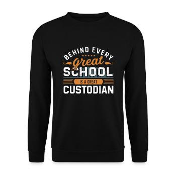 School administrators School staff Caretakers - Unisex Sweatshirt - black - Front - Alina (178cm) & Michal (187cm)