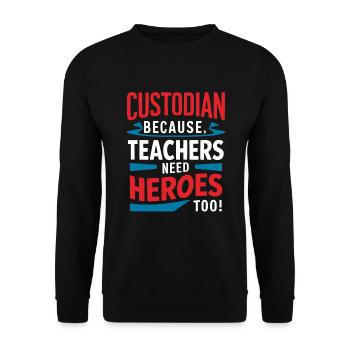 School administrators School staff Caretakers - Unisex Sweatshirt - black - Front - Alina (178cm) & Michal (187cm)