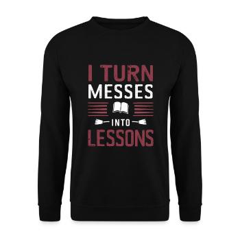 School administrators School staff Caretakers - Unisex Sweatshirt - black - Front - Alina (178cm) & Michal (187cm)