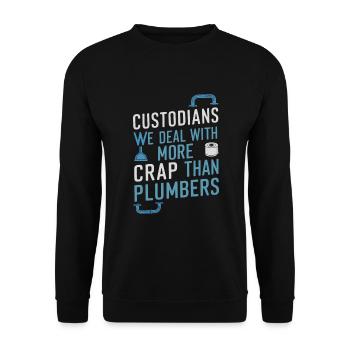 School administrators School staff Caretakers - Unisex Sweatshirt - black - Front - Alina (178cm) & Michal (187cm)
