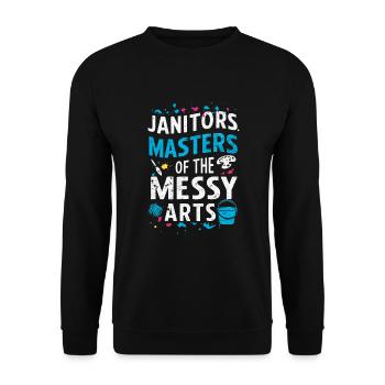 School administrators School staff Caretakers - Unisex Sweatshirt - black - Front - Alina (178cm) & Michal (187cm)