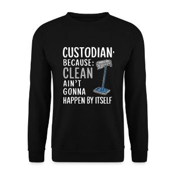 School administrators School staff Caretakers - Unisex Sweatshirt - black - Front - Alina (178cm) & Michal (187cm)