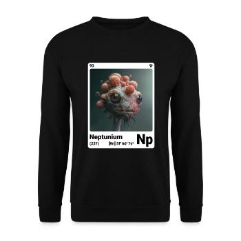 AI am Neptunium (at) Modezeitschrift nerdy - Unisex Pullover - Schwarz - Vorne - Alina (178cm) & Michal (187cm)