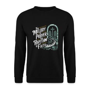 Prayer Songs Jesus Christ Religious Music - Unisex Sweatshirt - black - Front - Alina (178cm) & Michal (187cm)