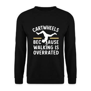 Cartwheeling Gymnastics Gymnast Costume Cartwheel - Unisex Sweatshirt - black - Front - Alina (178cm) & Michal (187cm)