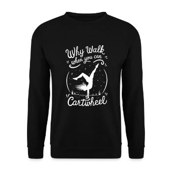 Cartwheeling Gymnastics Gymnast Costume Cartwheel - Unisex Sweatshirt - black - Front - Alina (178cm) & Michal (187cm)