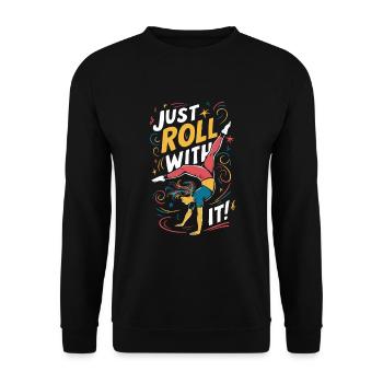 Cartwheeling Gymnastics Gymnast Costume Cartwheel - Unisex Sweatshirt - black - Front - Alina (178cm) & Michal (187cm)