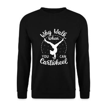 Cartwheeling Gymnastique Gymnaste Costume Roue de charrette - Sweat-shirt Unisexe - noir - Devant - Alina (178cm) & Michal (187cm)