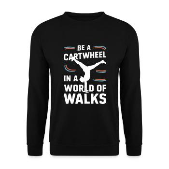 Cartwheeling Gymnastics Gymnast Costume Cartwheel - Unisex Sweatshirt - black - Front - Alina (178cm) & Michal (187cm)