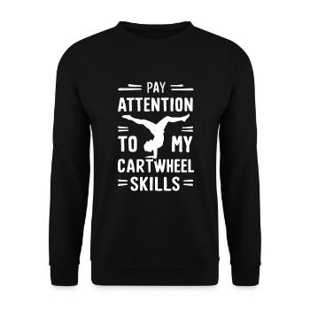 Cartwheeling Gymnastics Gymnast Costume Cartwheel - Unisex Sweatshirt - black - Front - Alina (178cm) & Michal (187cm)