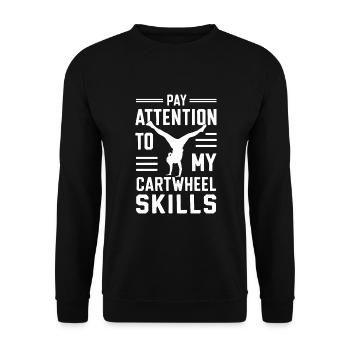 Cartwheeling Gymnastics Gymnast Costume Cartwheel - Unisex Sweatshirt - black - Front - Alina (178cm) & Michal (187cm)