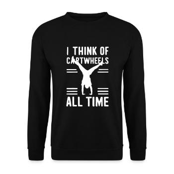 Cartwheeling Gymnastique Gymnaste Costume Roue de charrette - Sweat-shirt Unisexe - noir - Devant - Alina (178cm) & Michal (187cm)